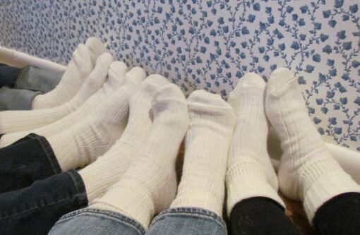 Råhvide sokker, angora